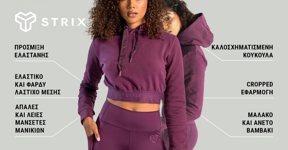 Women‘s Essential Cropped Hoodie Plum - STRIX