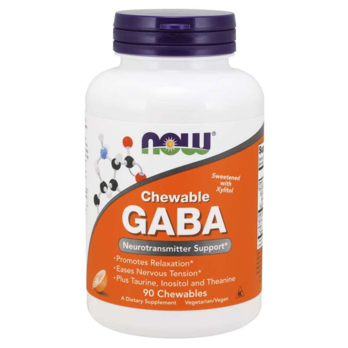 GABA Orange Flavour Μασώμενα δισκία - NOW Foods