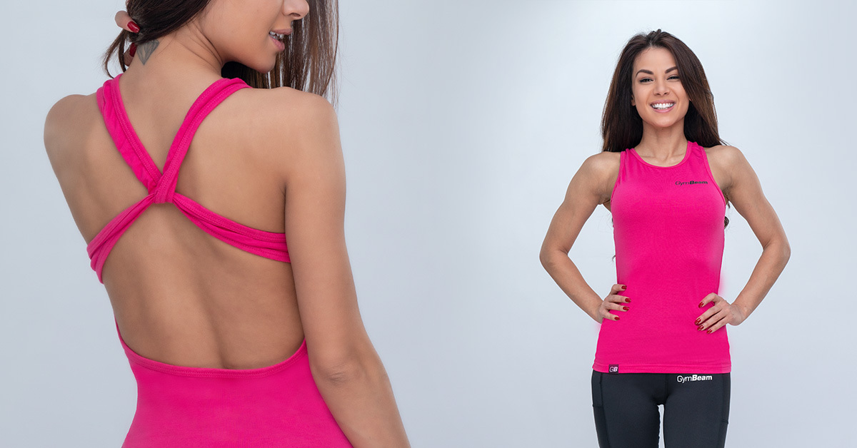 Women's Tank Top Crossed Hot Pink - GymBeam